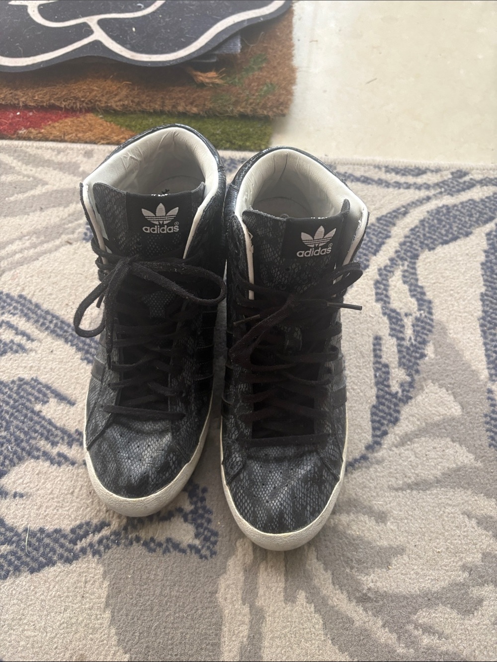 adidas Black High-Top Sneakers with White Accents